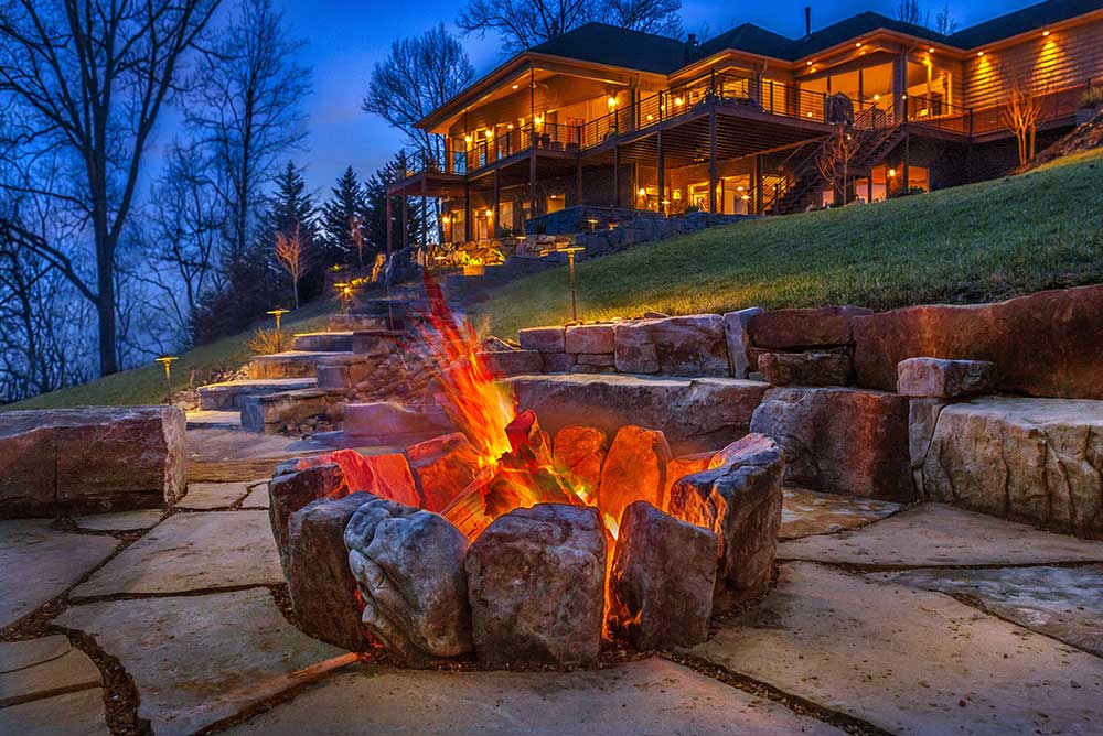 Enjoy these photos of fire pits and fireplaces we have built in Knoxville.